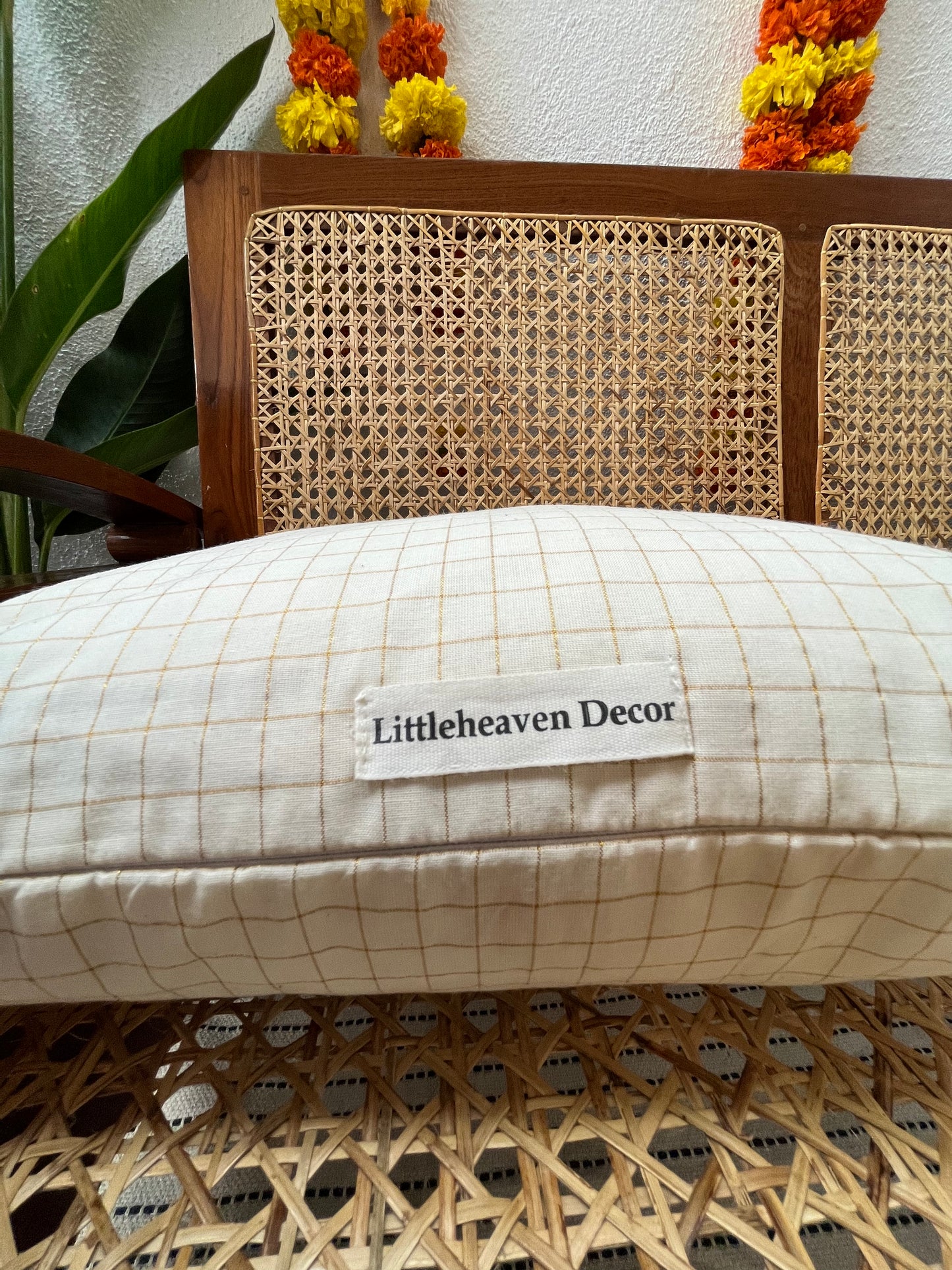 Cushion Cover - Pookkalam (Hand Embroidered)