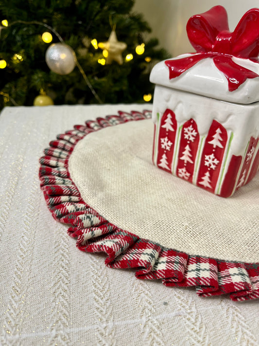 Centre Table Mat - Red Madras Checks