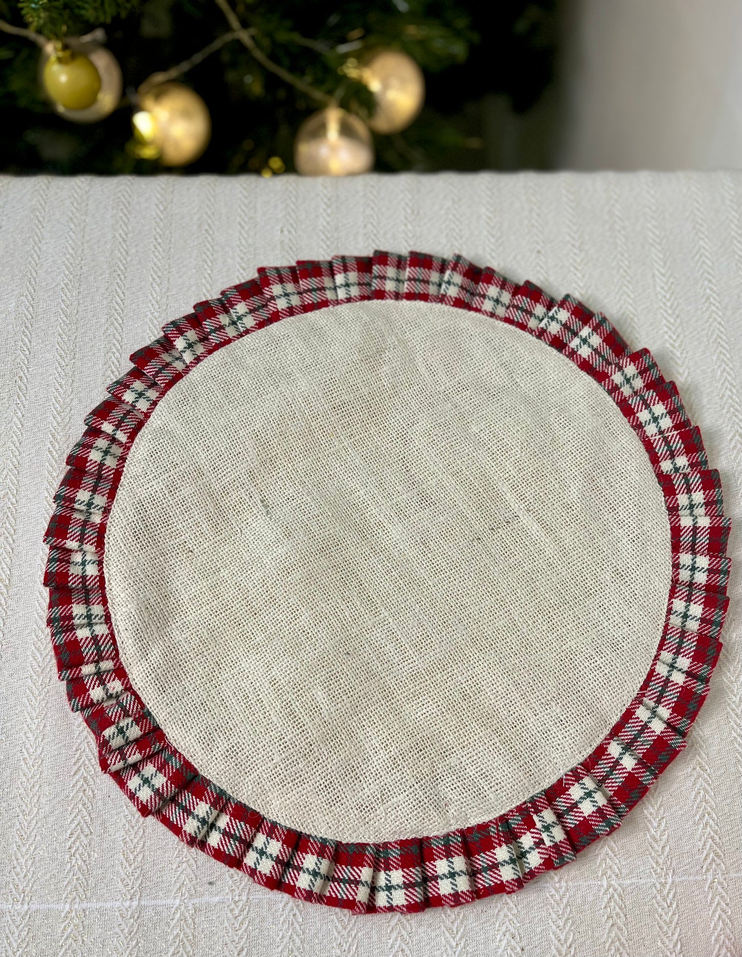 Centre Table Mat - Red Madras Checks