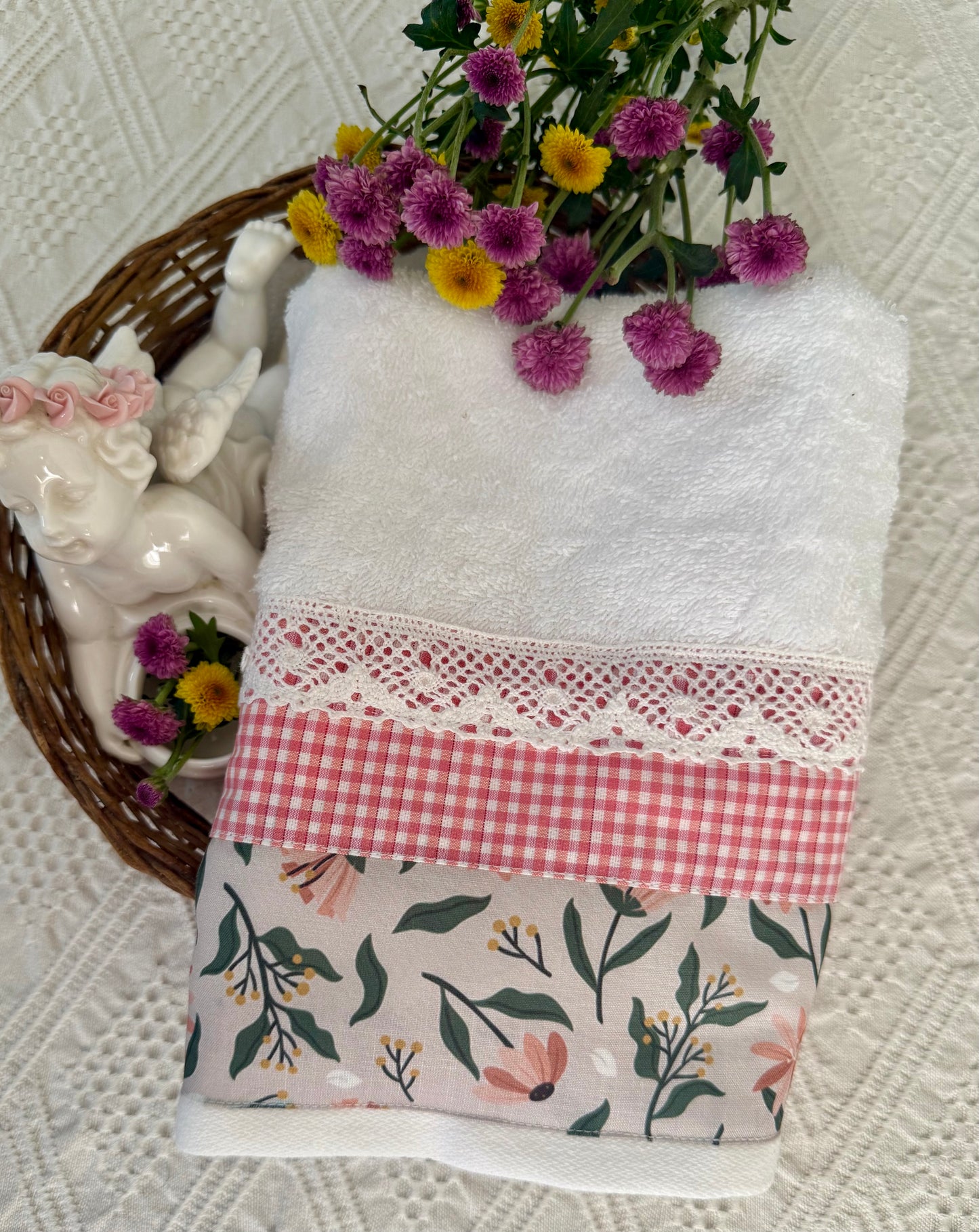 Hand Towel - Blooms on White