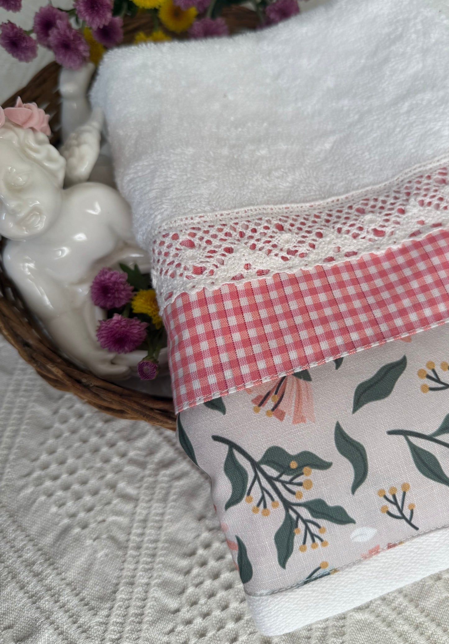 Hand Towel - Blooms on White