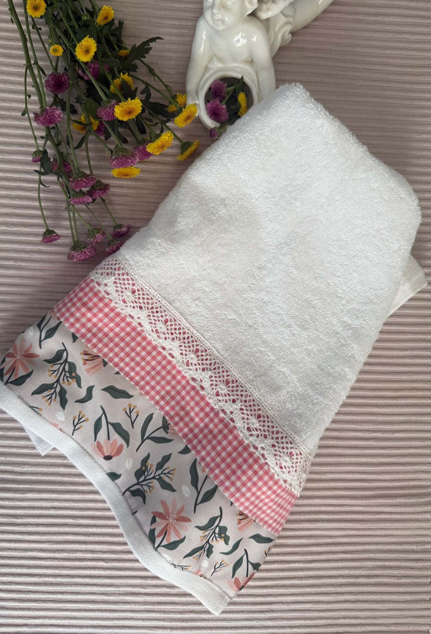 Hand Towel - Blooms on White