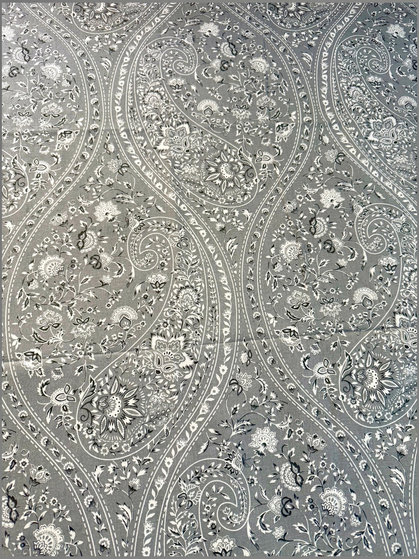 Bedsheet- Grey Paisley ( King)