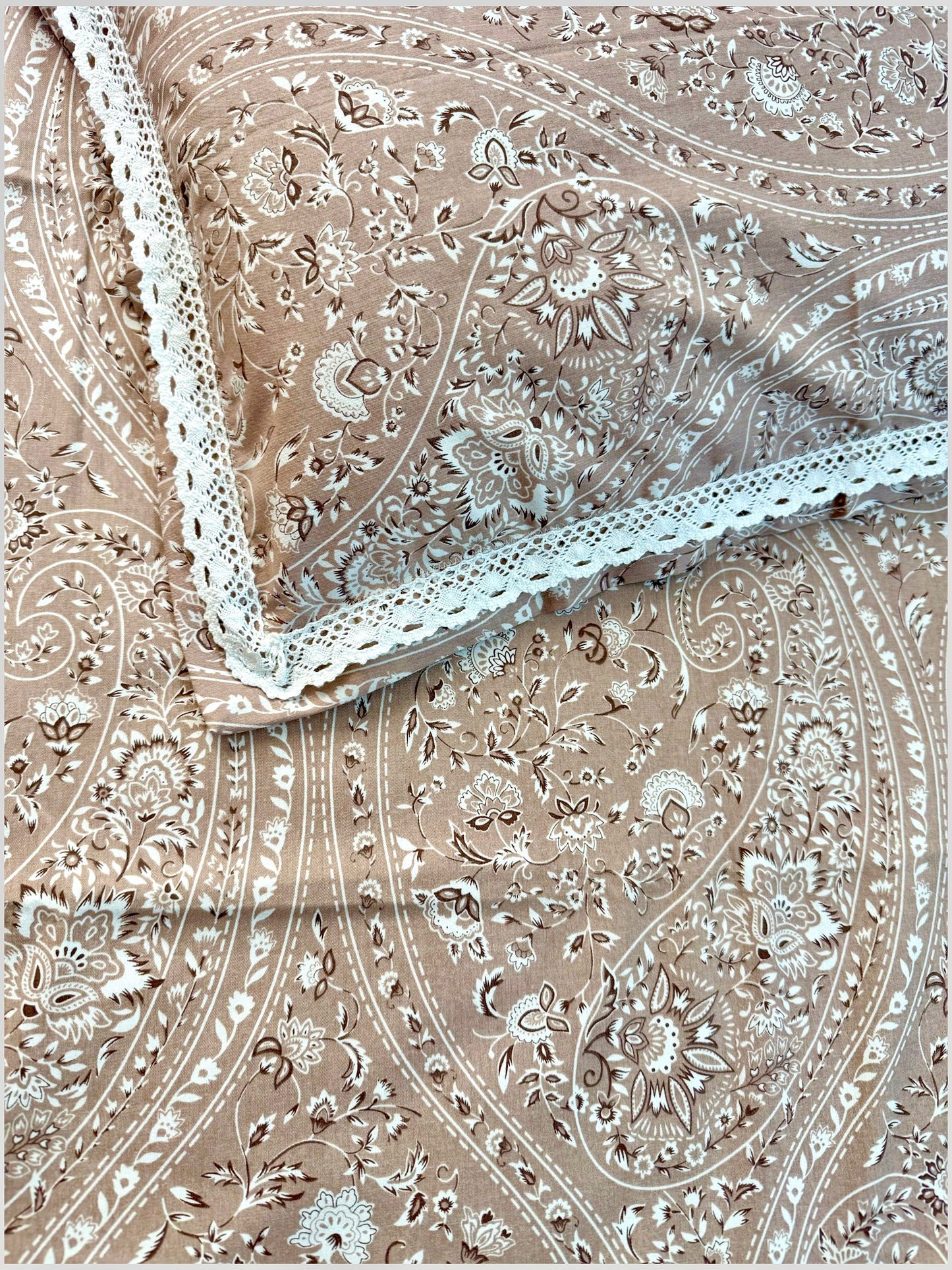 Bedsheet - Dusty pink Paisley ( King)