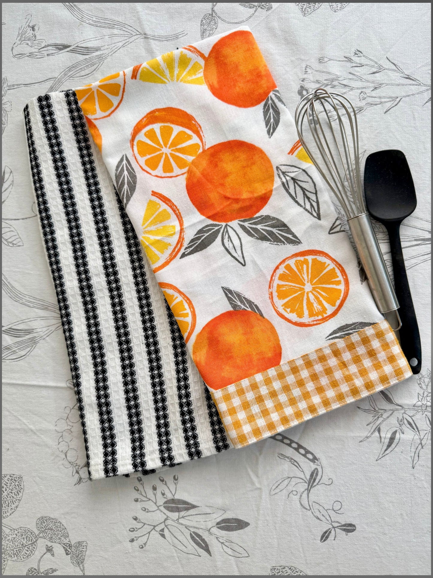 Kitchen Towel - Citrus & Honeycomb Stripes