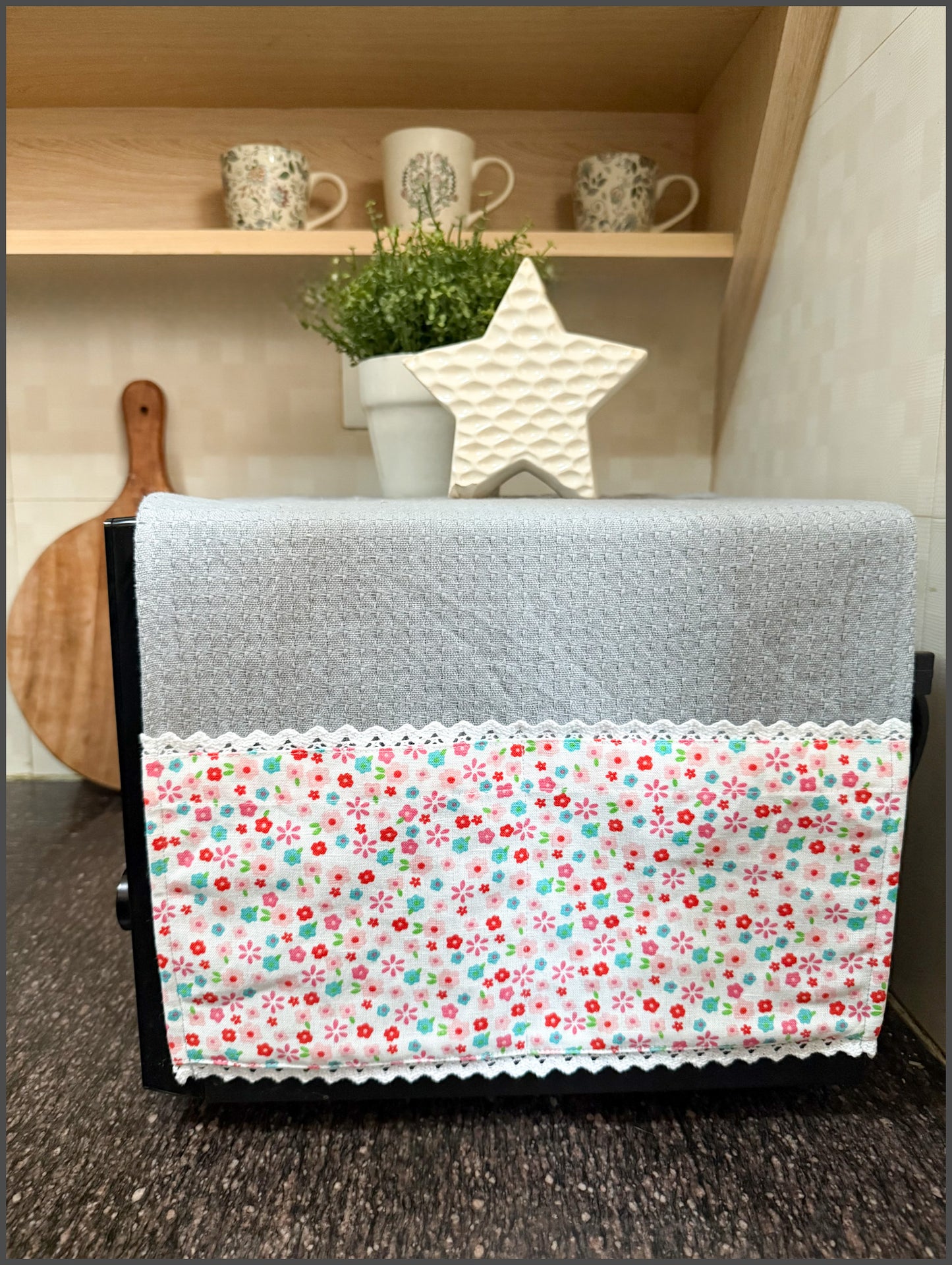 Microwave Cover - Pink garden