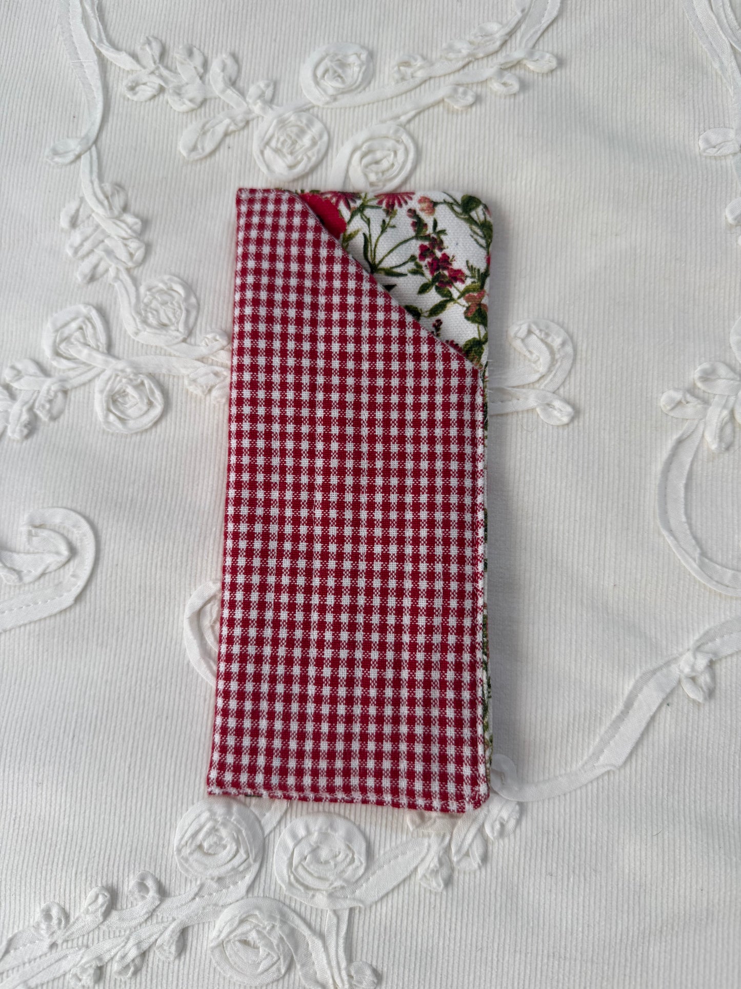 Sunglass/ Reading glass Pouch - Lil Red Gingham