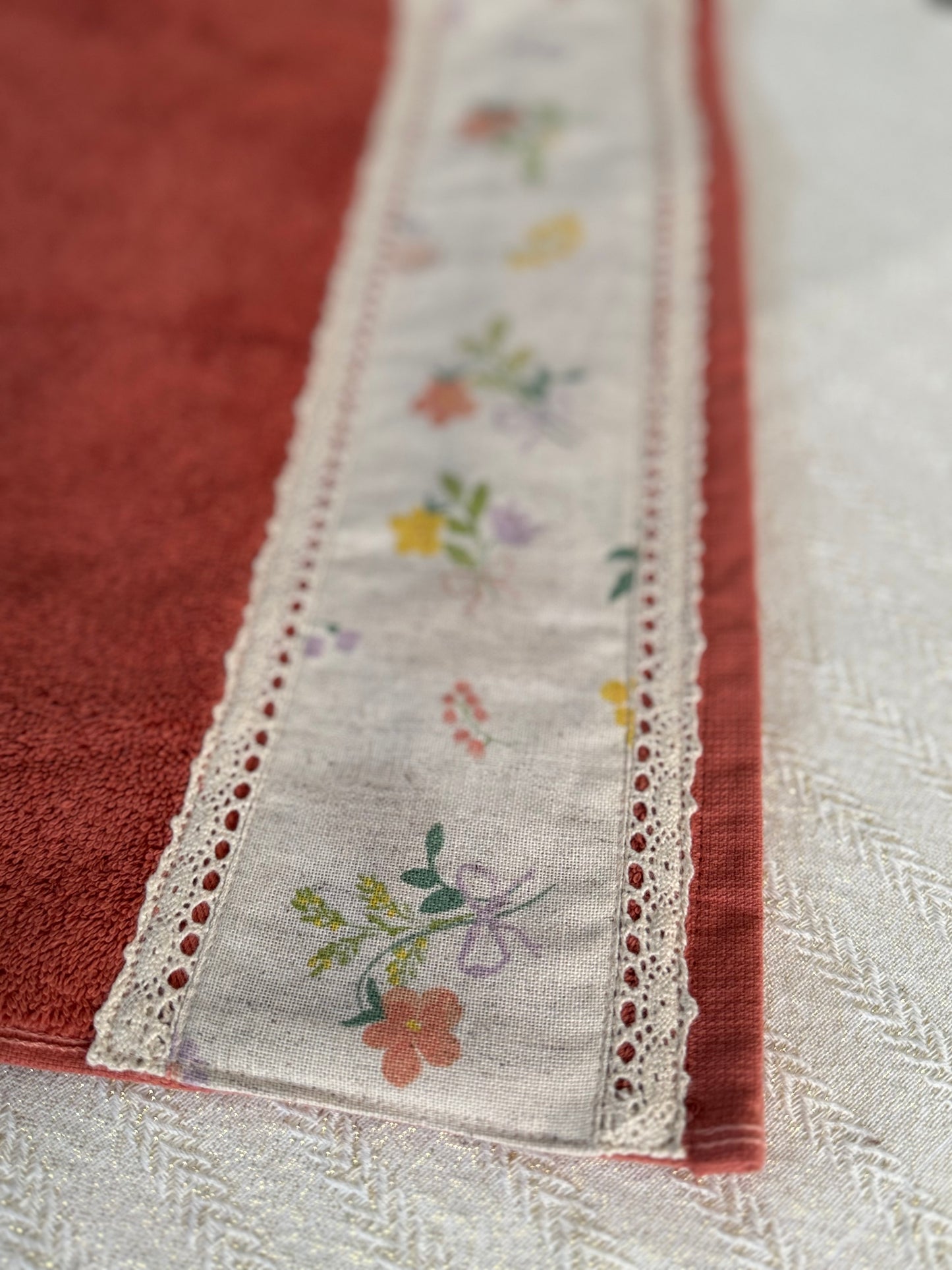 Hand Towel - Peach Florals