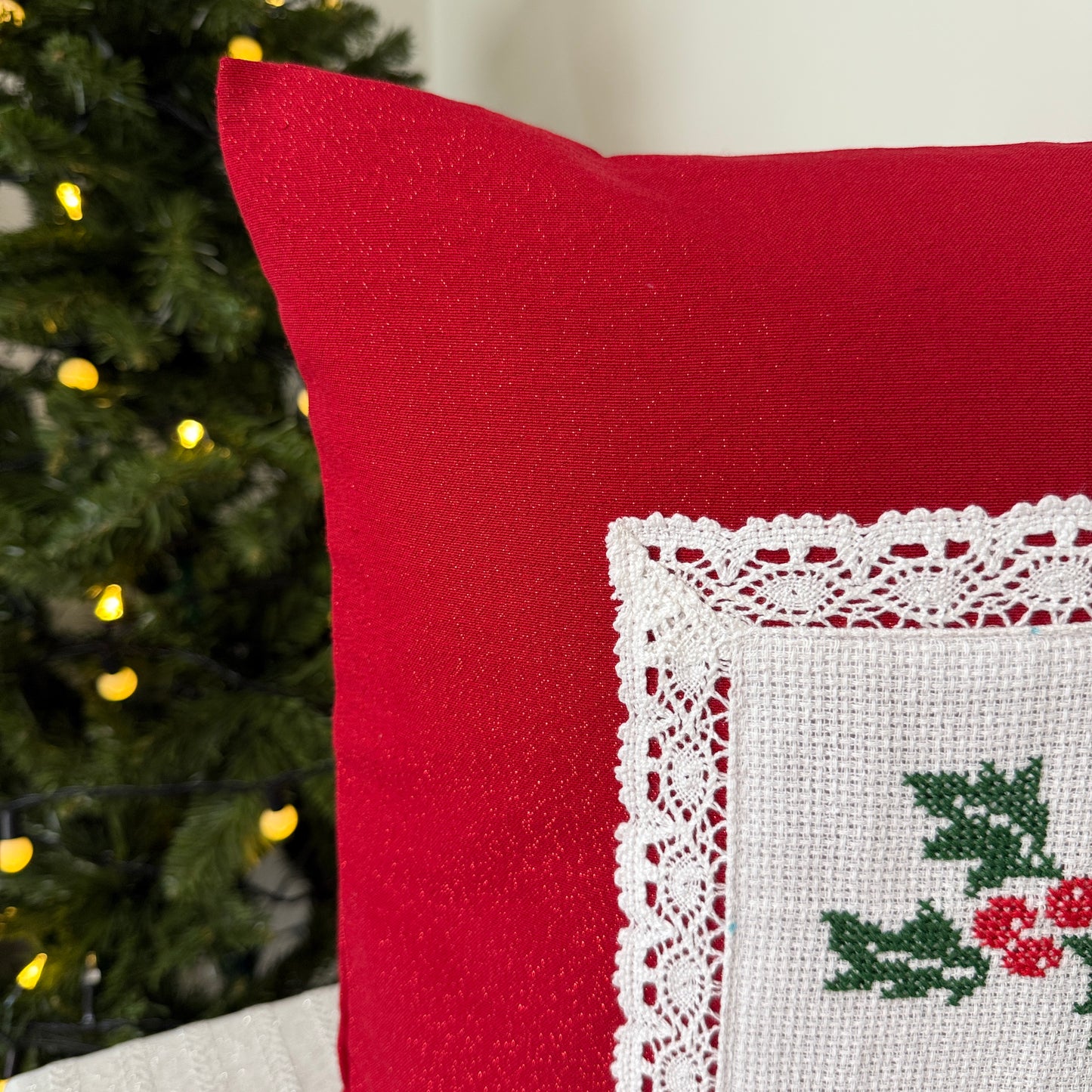 Christmas Cushion Cover - Holly Bunch