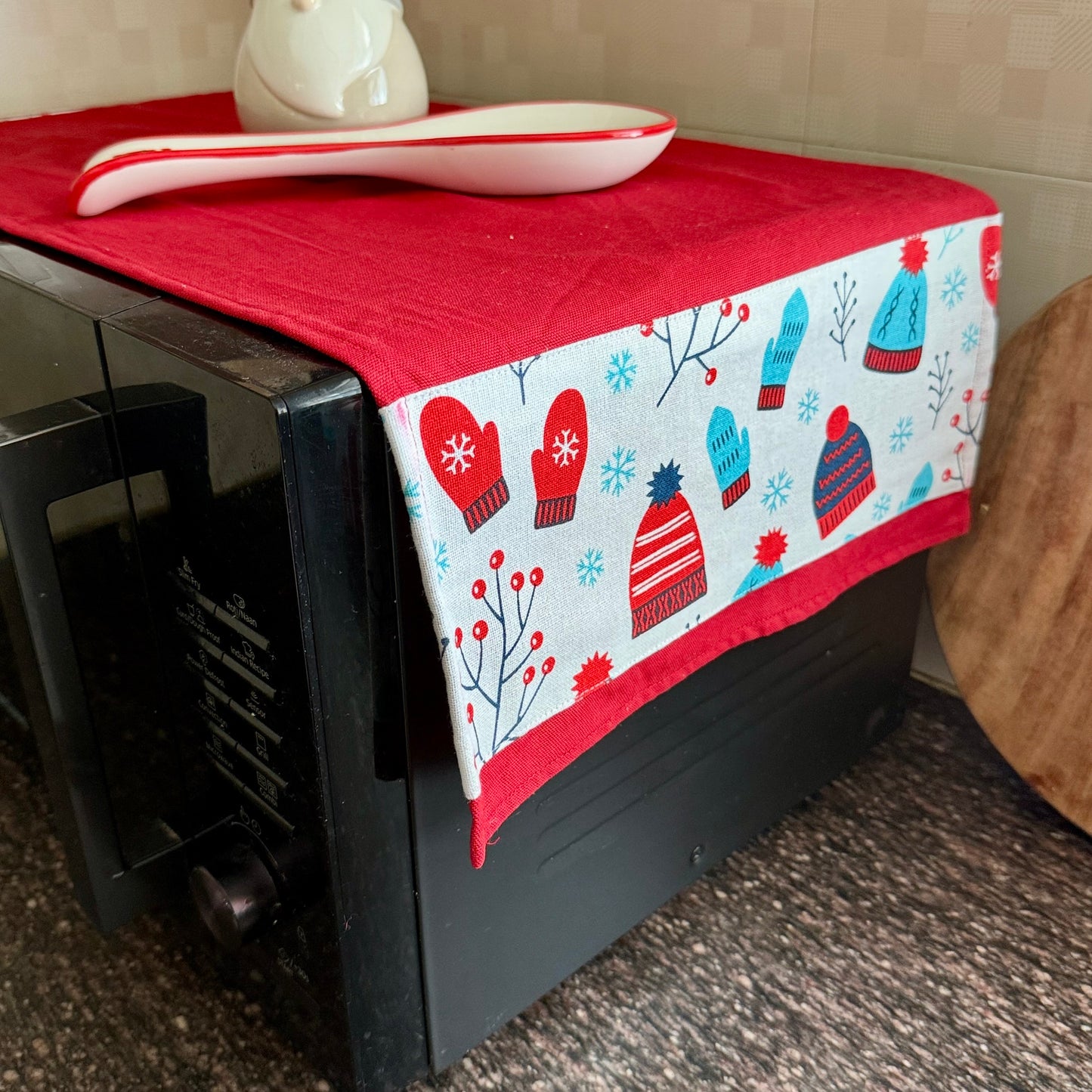Christmas Microwave Cover - Mittens