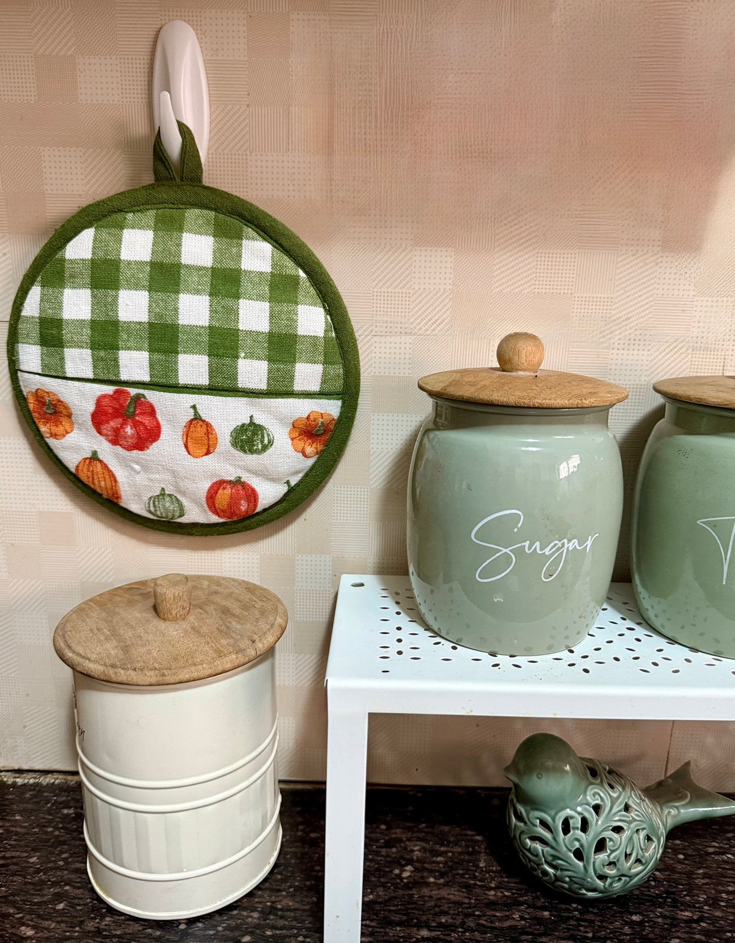 Potholders- Green Gingham (Set of 2)