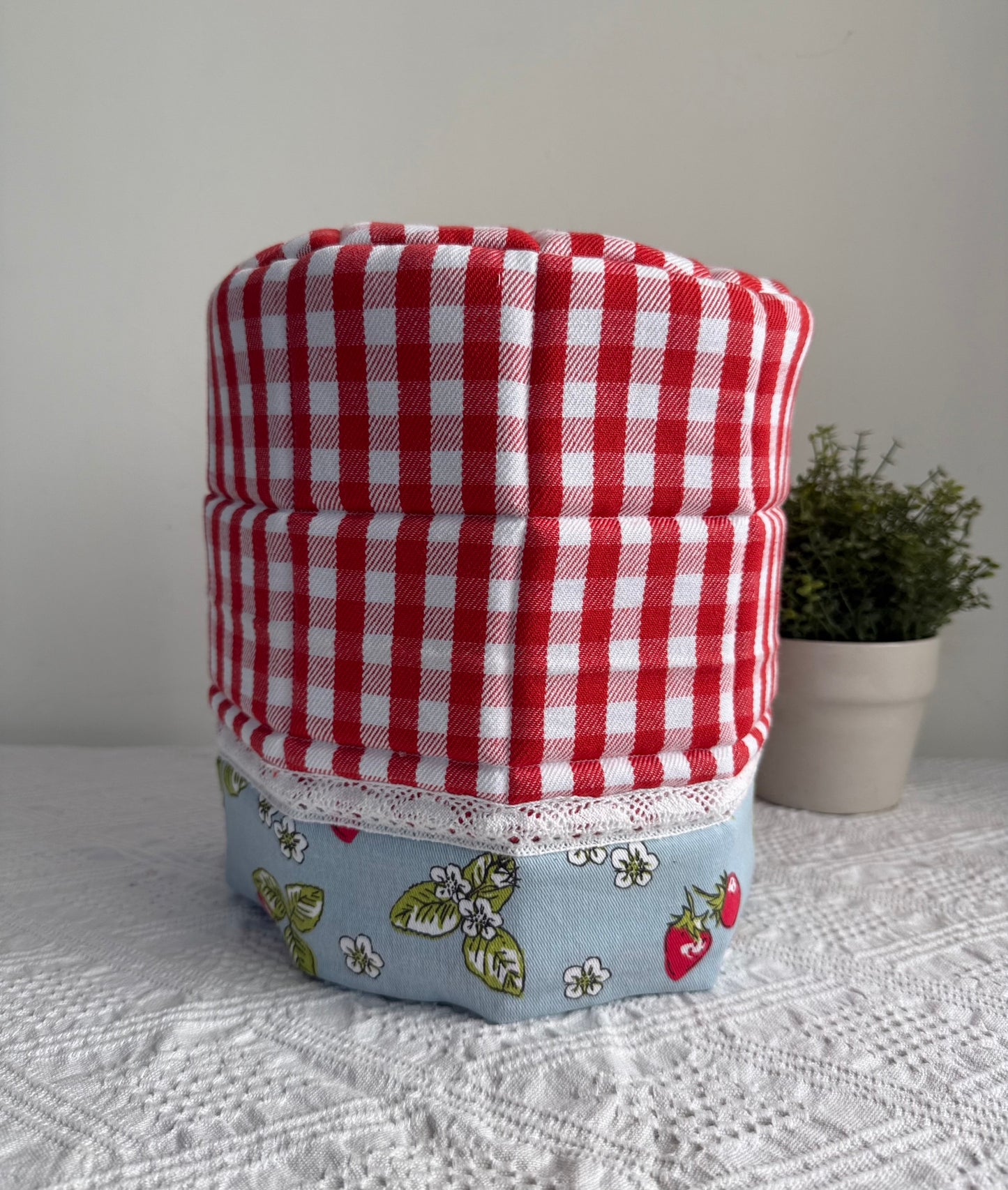 Mixer Grinder Cover- Strawberries and Gingham