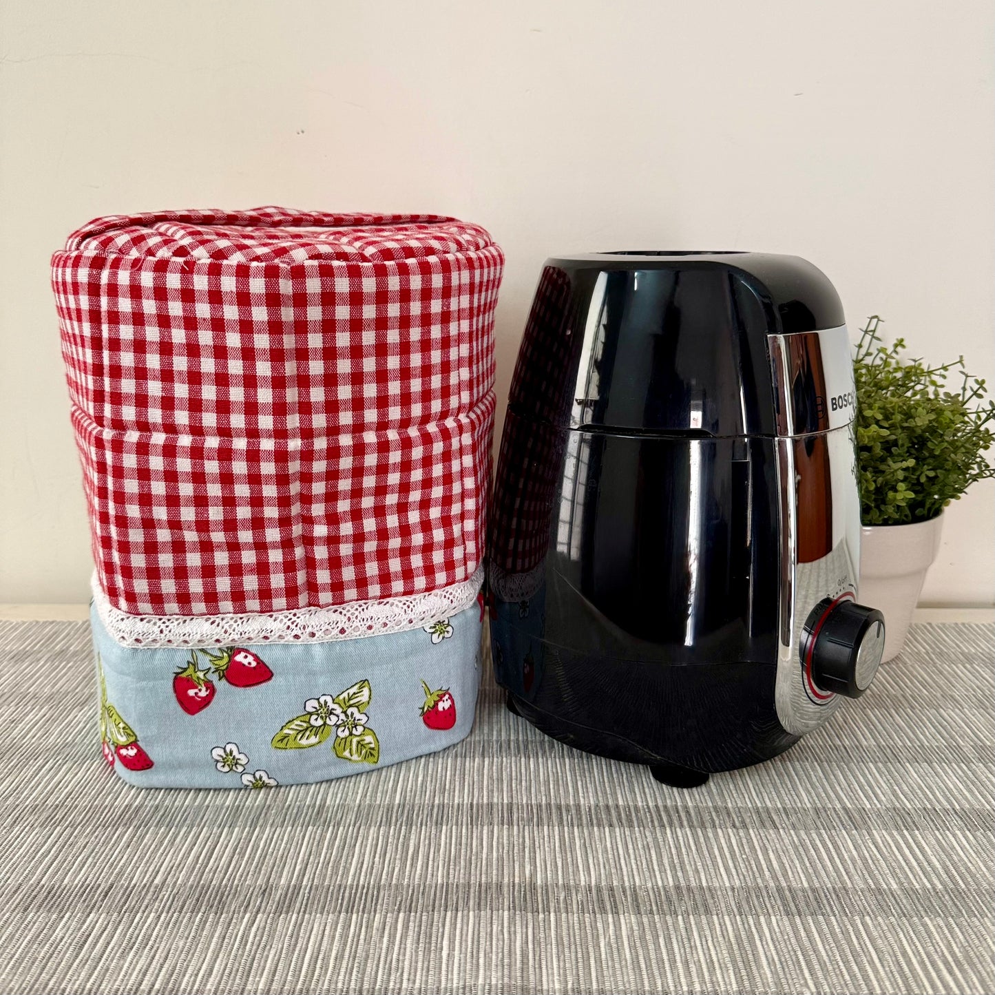 Mixer Grinder Cover- Strawberries and Gingham
