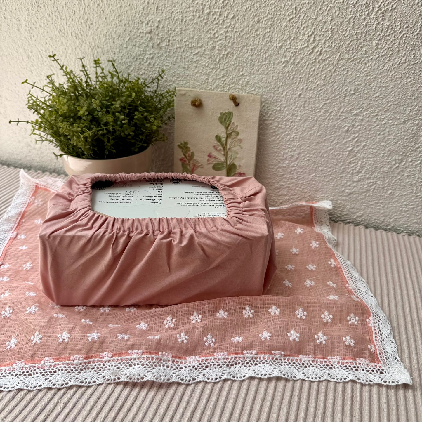 Tissue Box Cover - Dainty Pink