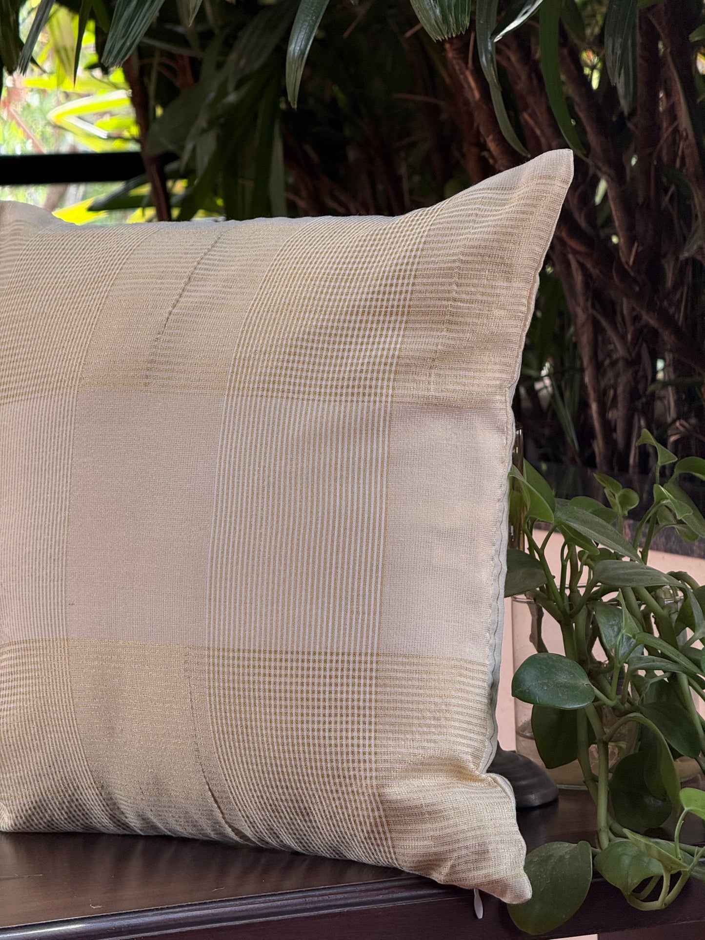Cushion Cover - Golden Big Checks