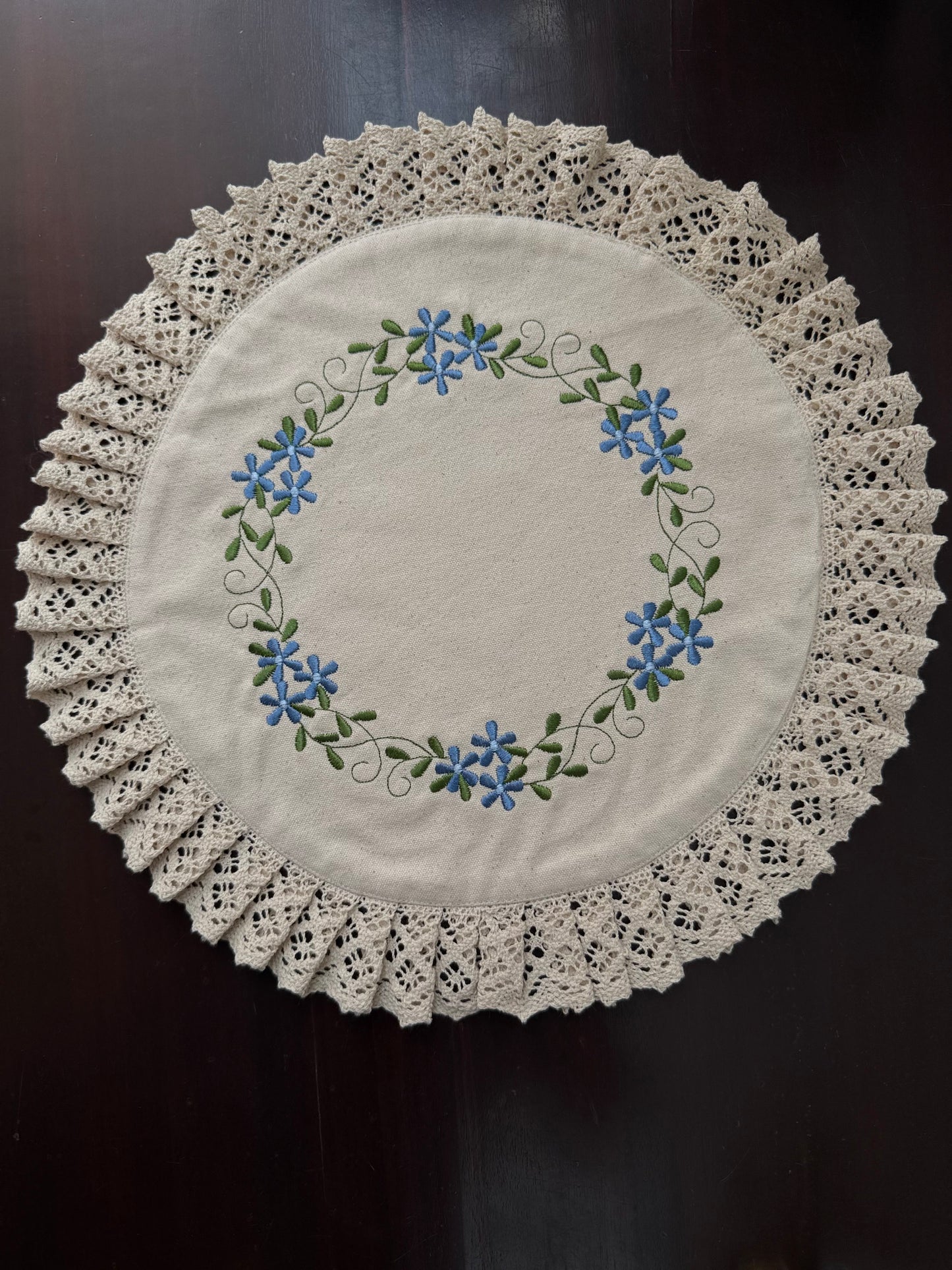 Centre Table Mat - Blue Bouquet