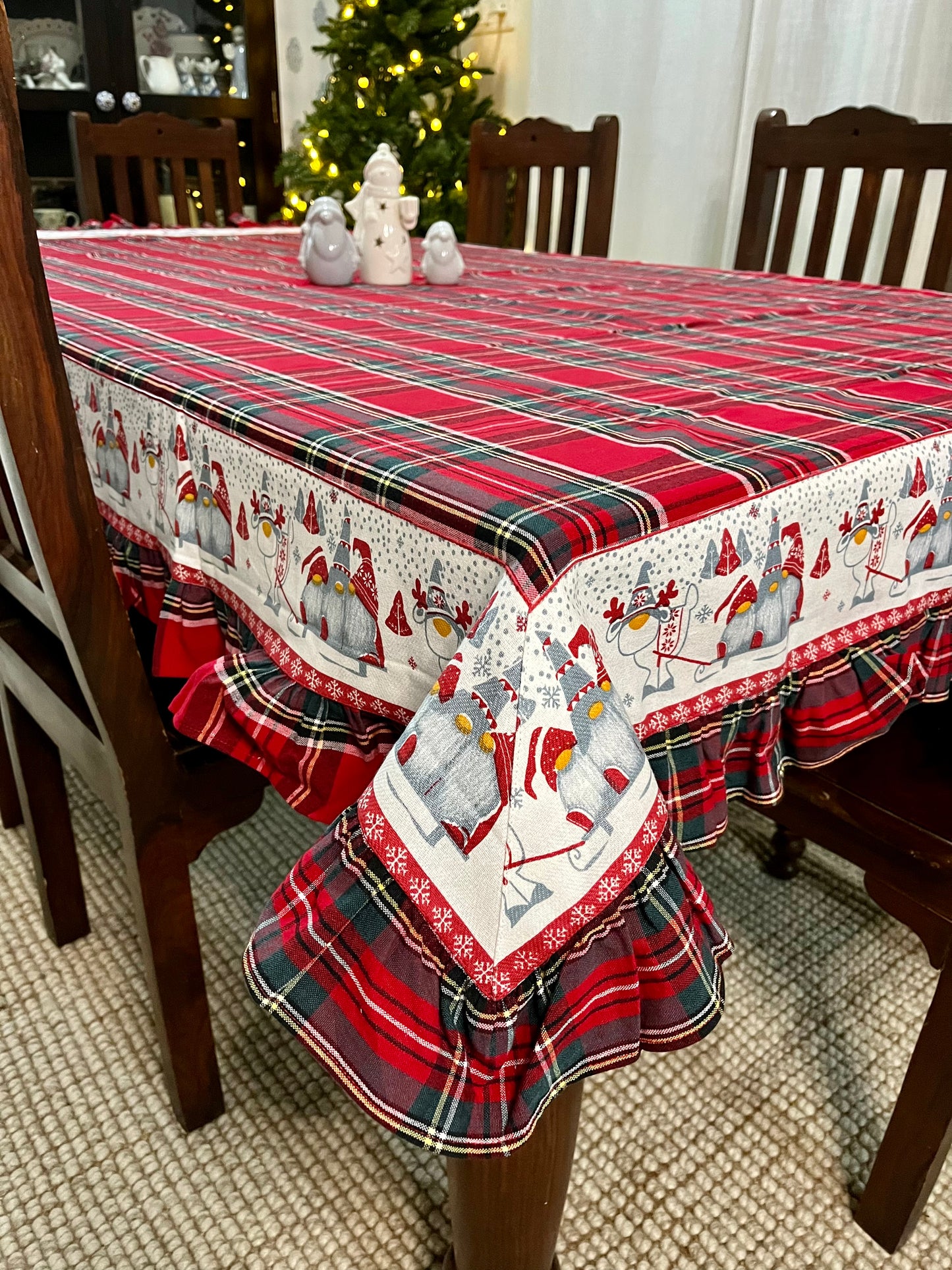 Christmas Tablecloth - Gnomes Village