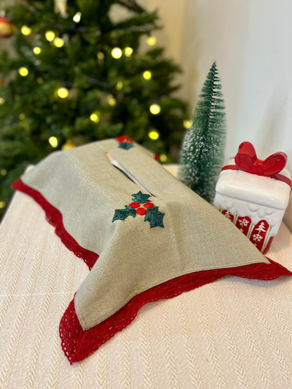 Christmas Tissue Box cover - Oh Holly