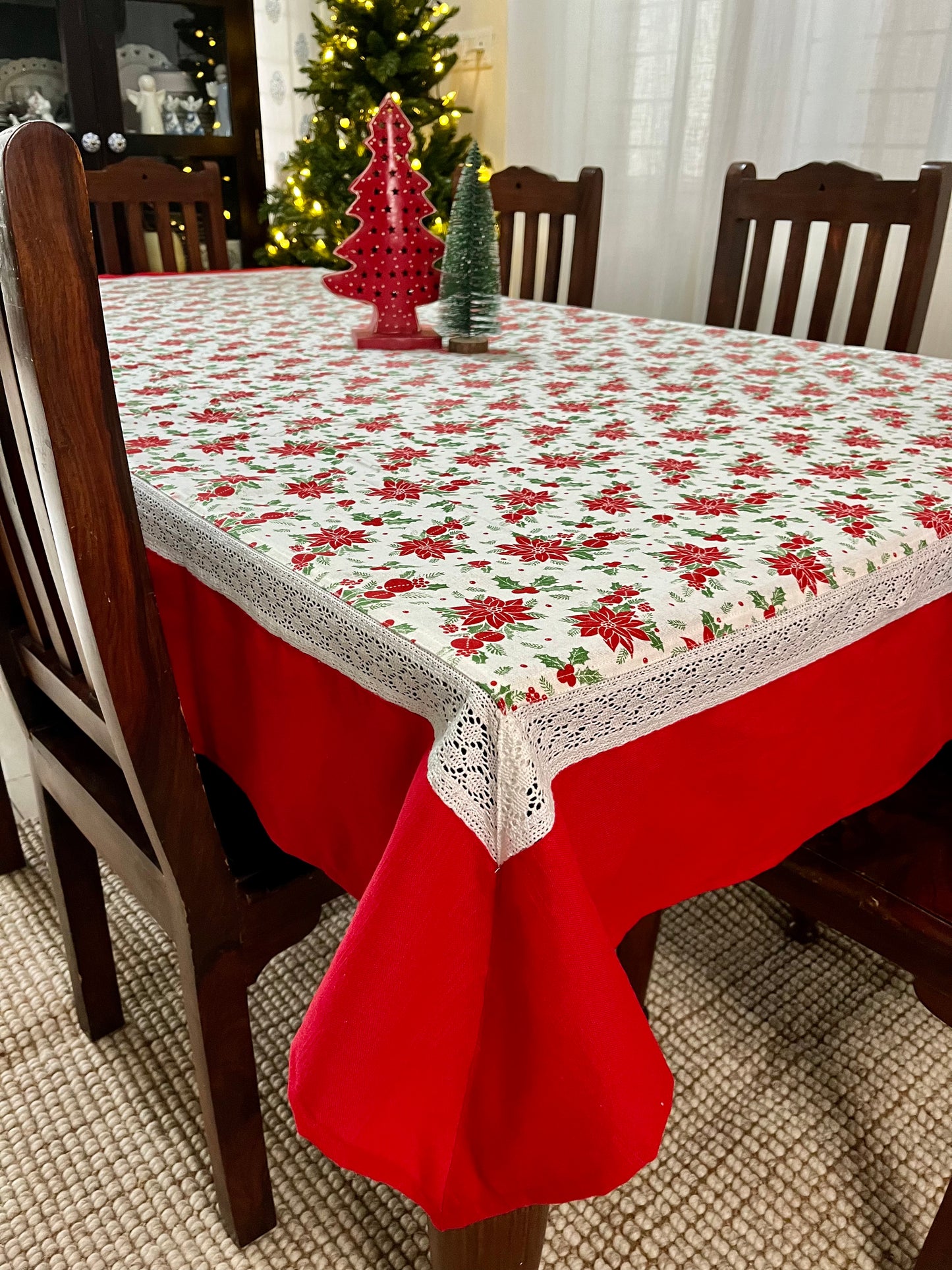 Christmas Tablecloth -  Poinsettias