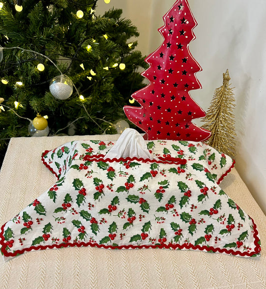 Tissue Box Cover- Tiny Mistletoe