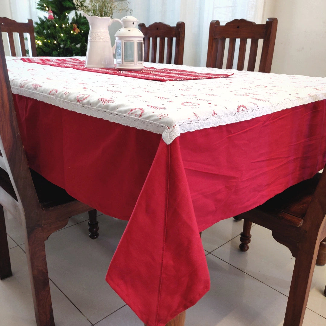 Table Cloth Christmas Tree R&W Big Border