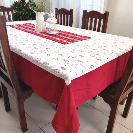 Table Cloth Christmas Tree R&W Big Border