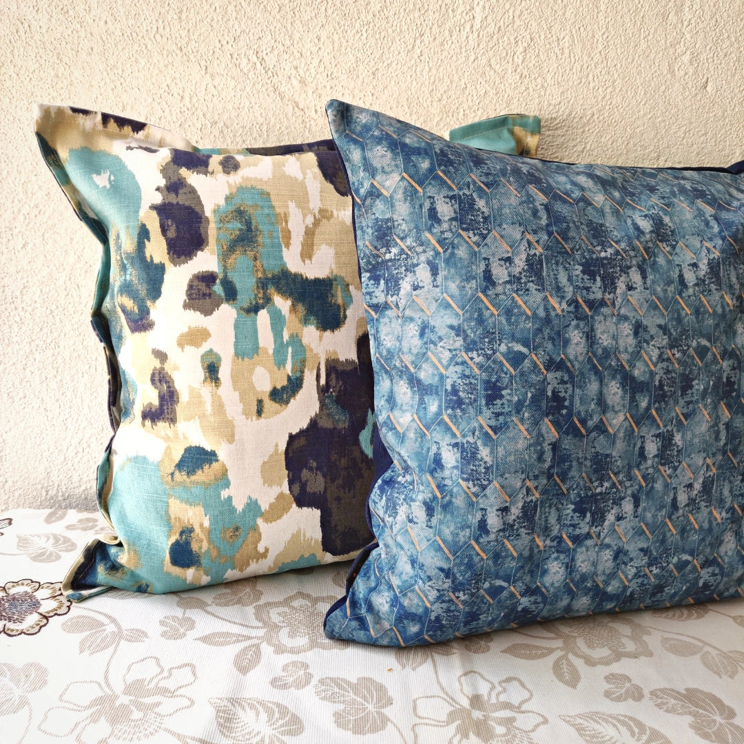 Cushion Cover - Marble Blue - 16x16