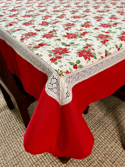 Christmas Tablecloth -  Poinsettias