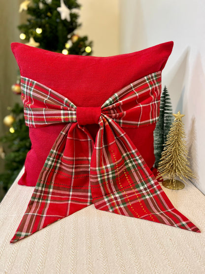 Christmas Cushion Cover- Big Bow ( new)