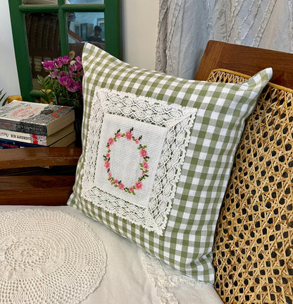 Cushion covers- Pink floral wreath