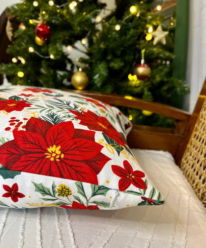 Christmas Cushion Cover - Big Poinsettias