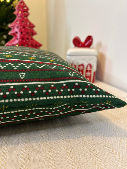 Christmas Cushion Cover - Bells on Meadows (Handworked)