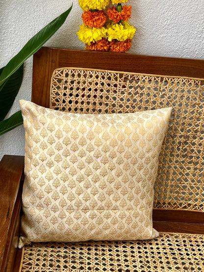 Cushion Cover - Gold On Ivory