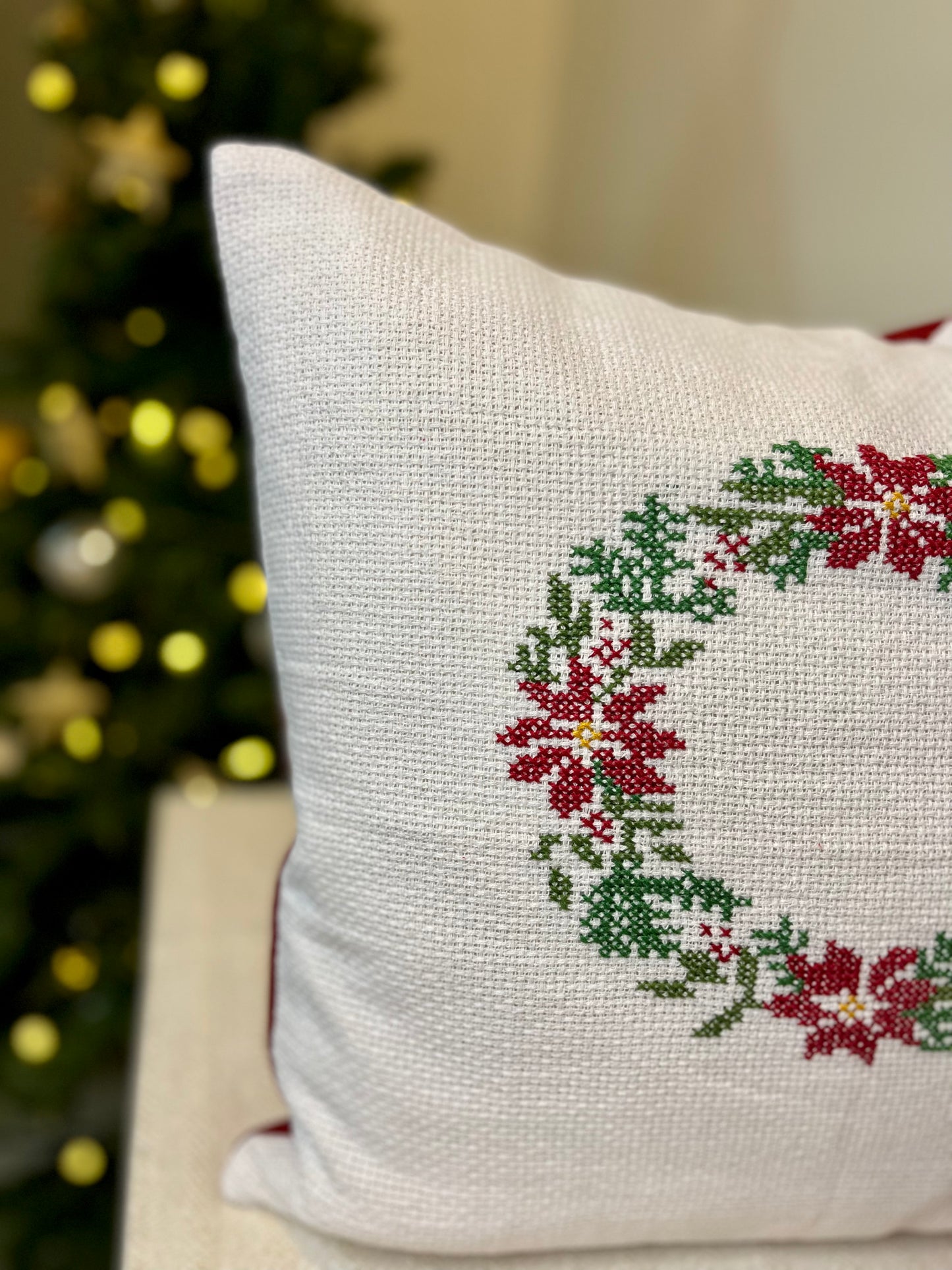 Christmas Cushion Cover - Wreath