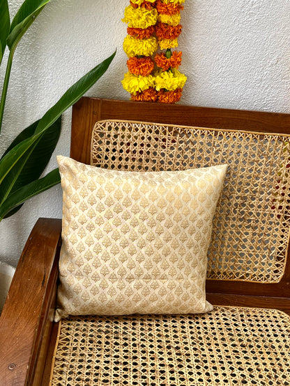 Cushion Cover - Gold On Ivory