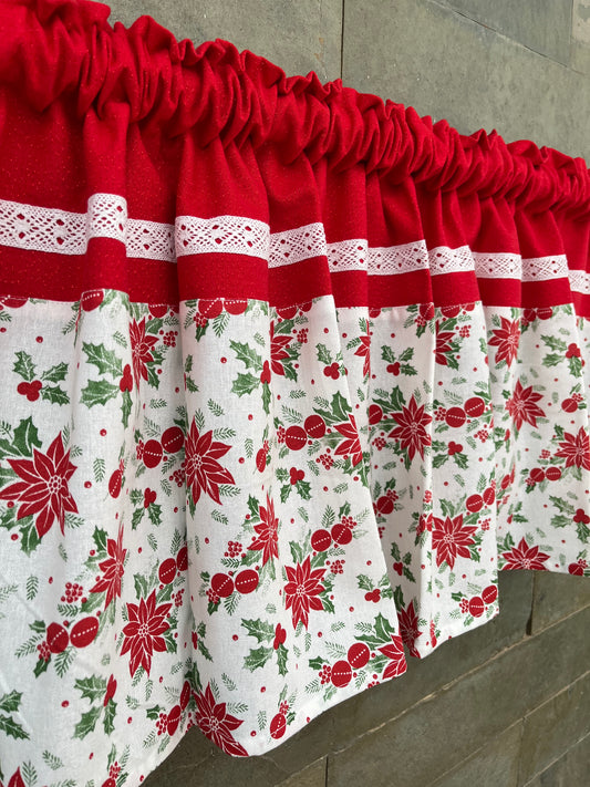 Christmas Kitchen Valance -  Tiny Mistletoes