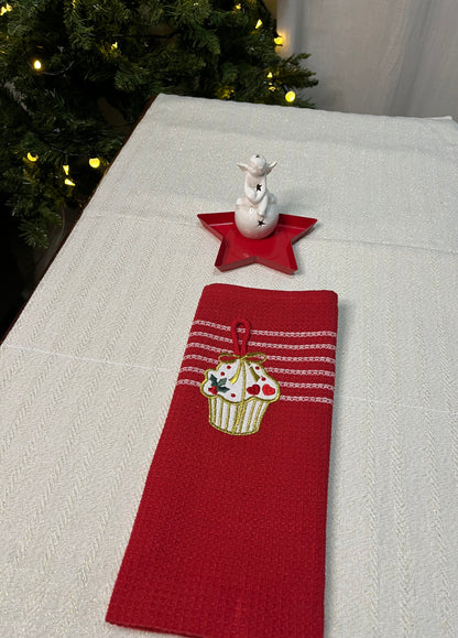 Christmas Kitchen Towels - Cupcakes