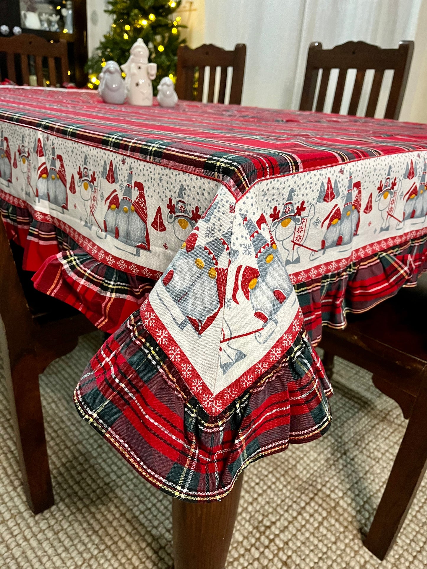 Christmas Tablecloth - Gnomes Village