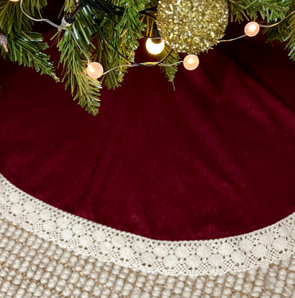 Christmas Tree Skirt - Burgundy