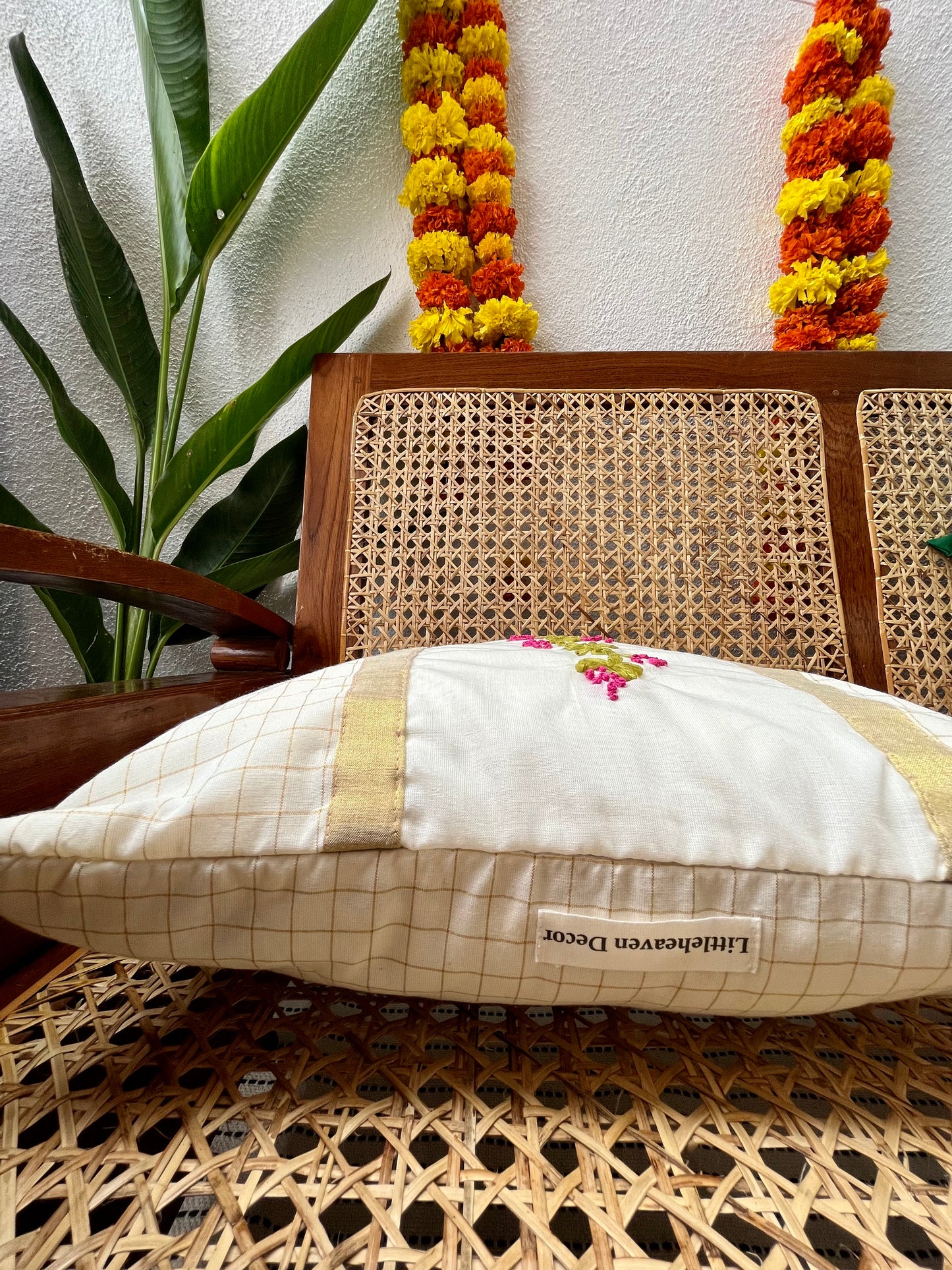 Cushion Cover - MadhuMalti (Hand Embroidered)