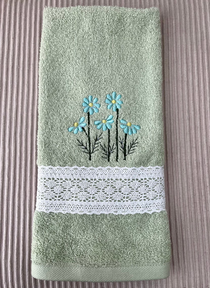 Hand Towel- Tiny Blue Flowers