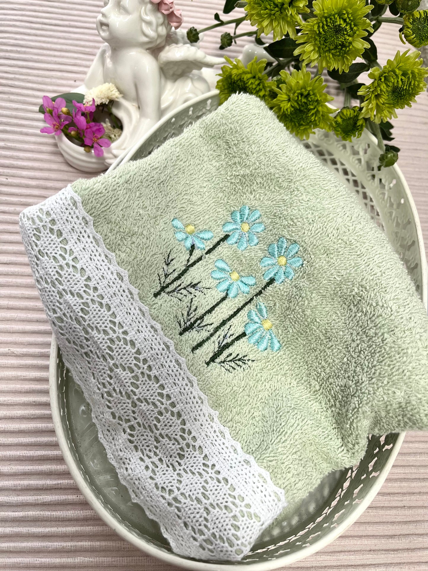 Hand Towel- Tiny Blue Flowers