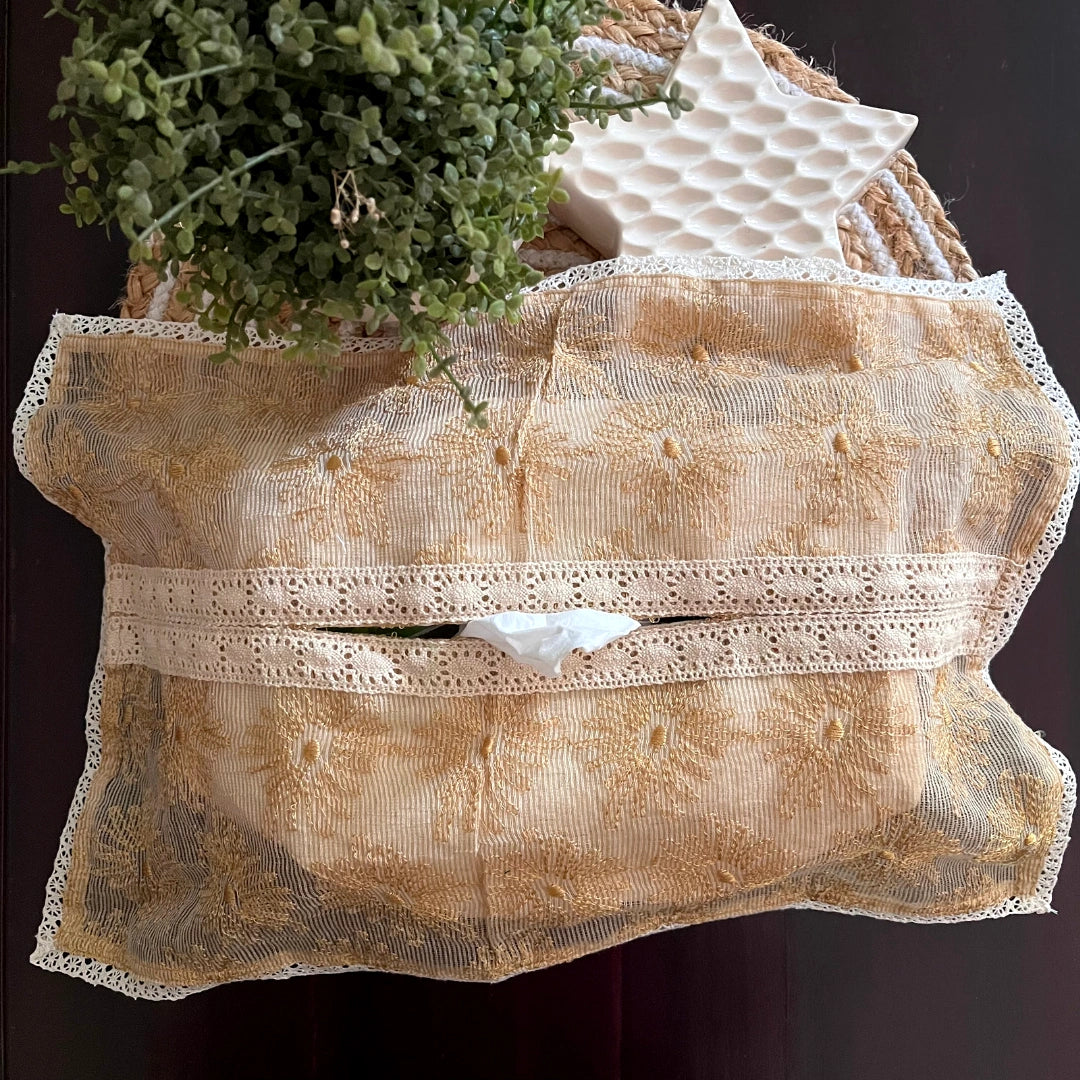 Tissue Box Cover - Golden hues