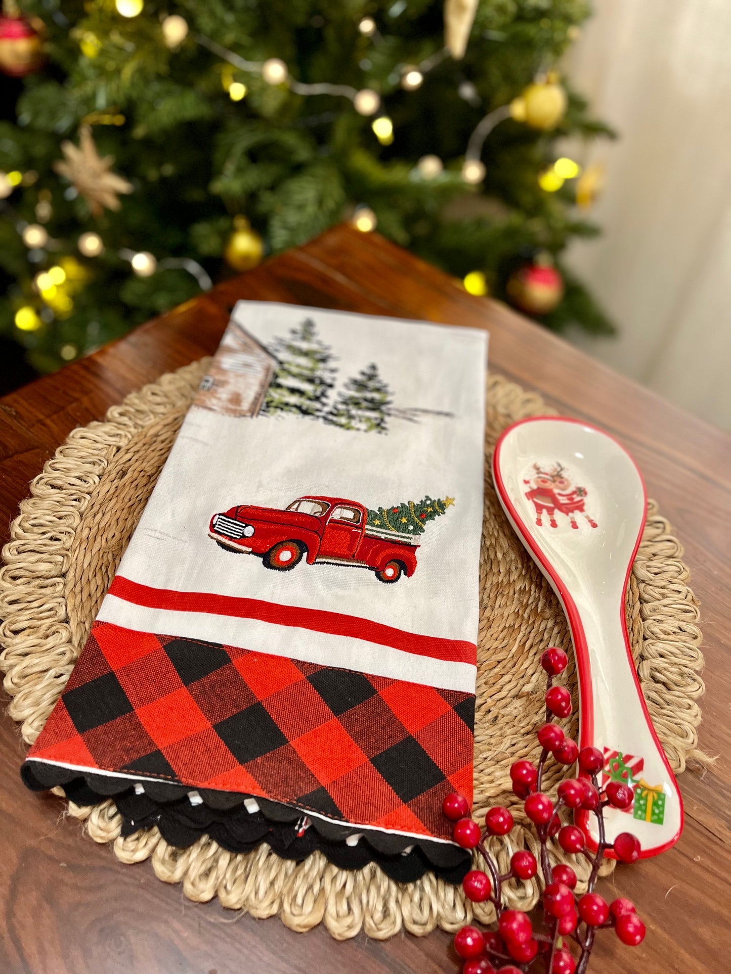 Christmas Kitchen Towel- Truck n Tree