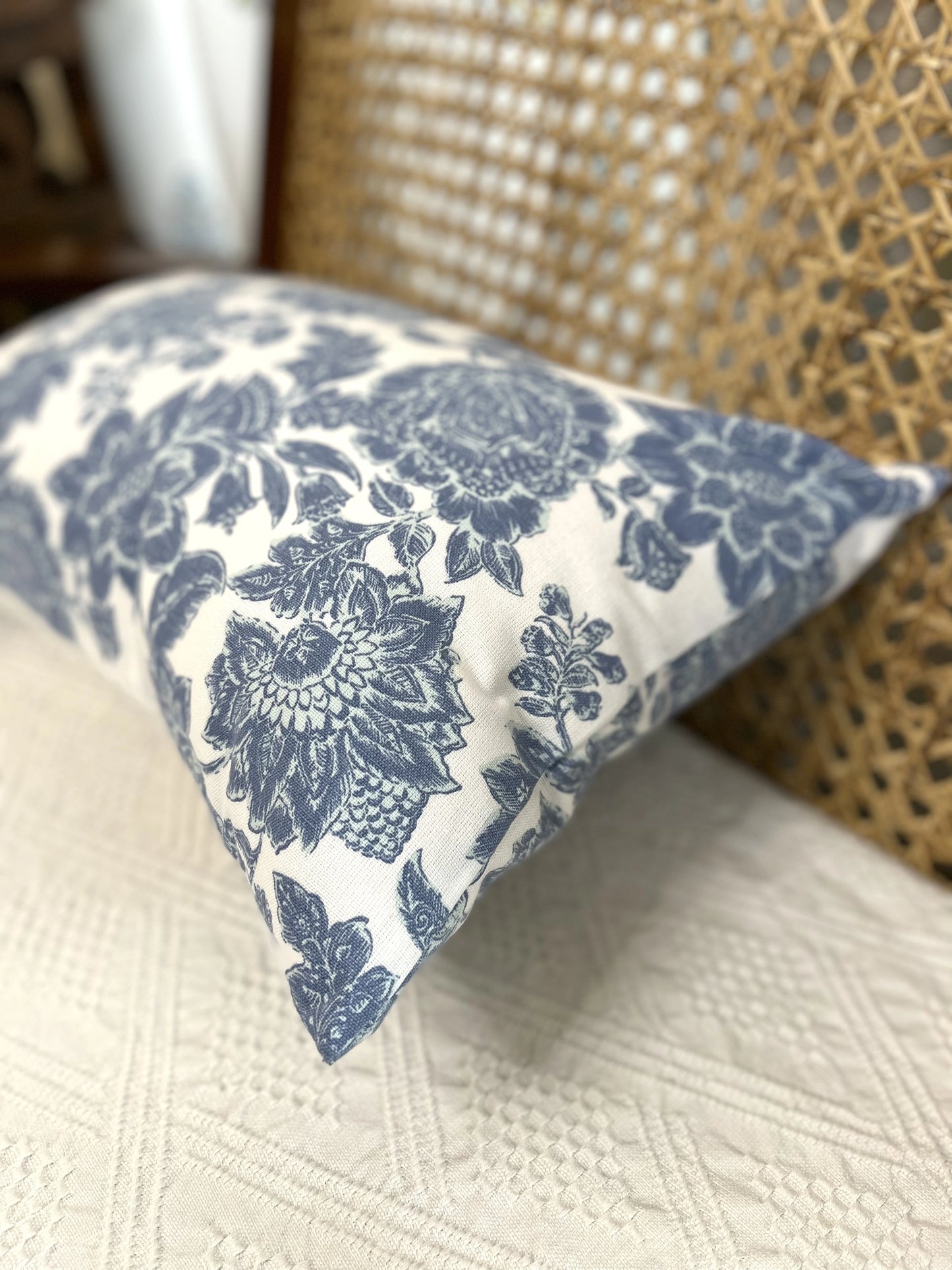 Cushion Cover- Lumbar(12x18”) Pristine Blue