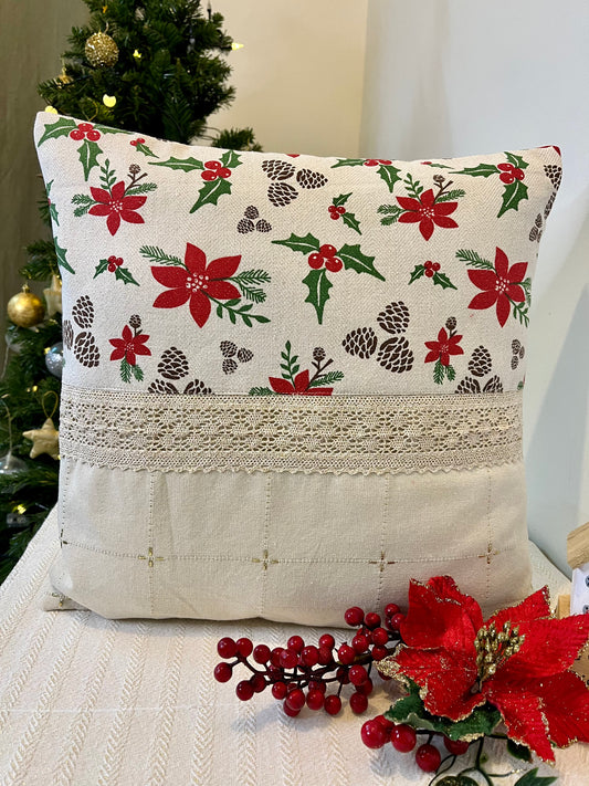 Cushion Cover- Poinsettia Half Stori