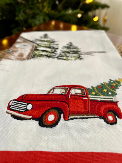 Christmas Kitchen Towel- Truck n Tree