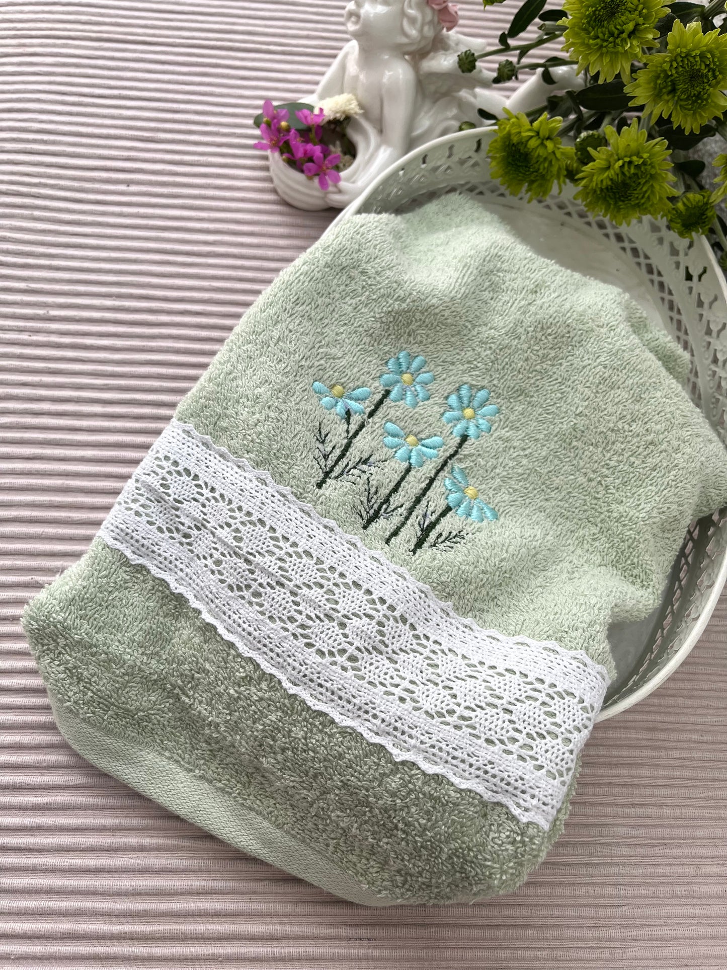 Hand Towel- Tiny Blue Flowers