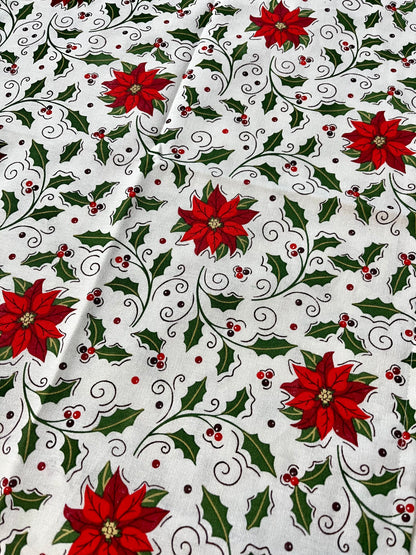 Christmas Bedsheet - Lil poinsettia