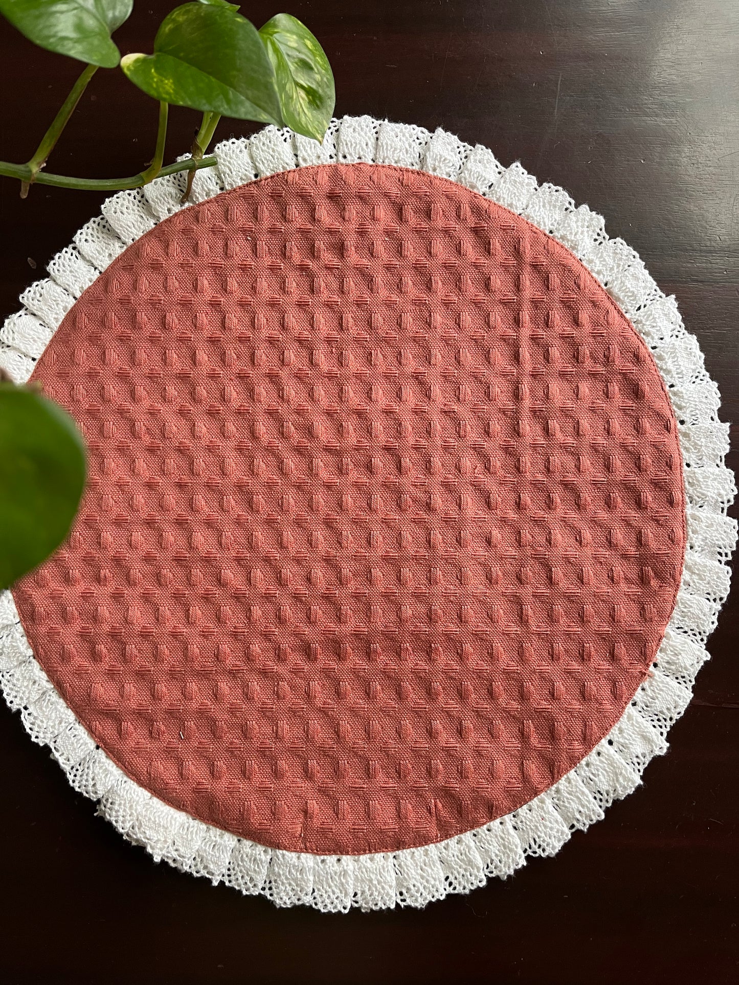 Mat - Waffle and Lace ( Peach )